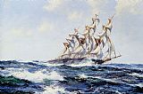Montague Dawson Canvas Paintings - The Baltimore Flyer